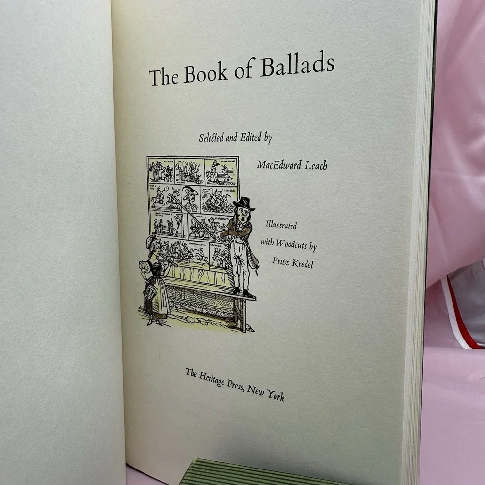 VTG Heritage Press Book of Ballads 1967 w/ Slipcase & Sandglass